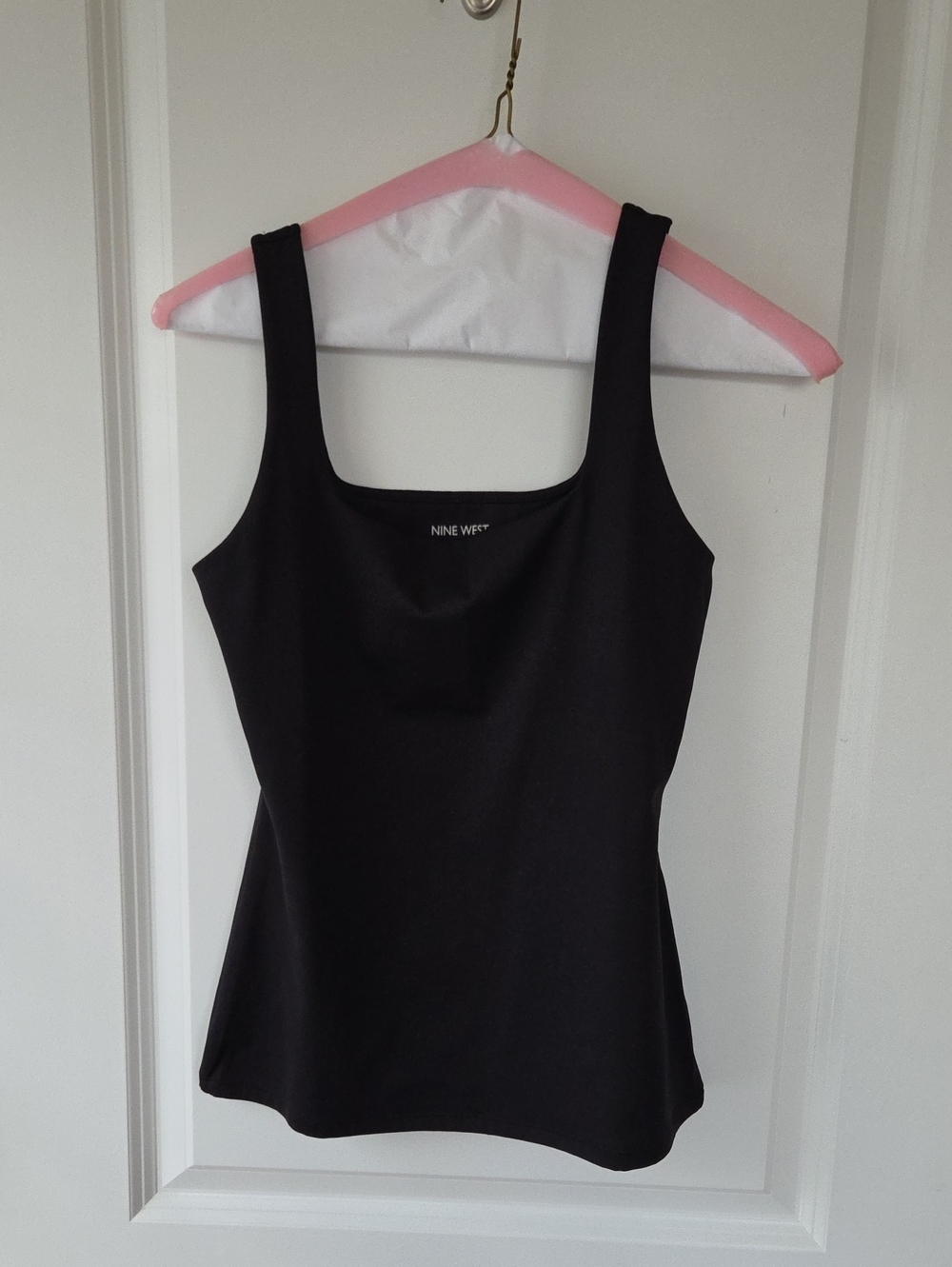 Nine West Black Square-Neck Tank Top